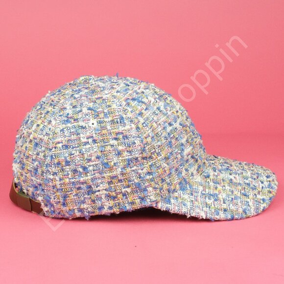 Emotionally Unavailable x Playboy Hat Mens M Blue Yellow Cotton Blend Tweed - Picture 4 of 9